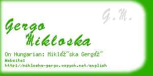 gergo mikloska business card